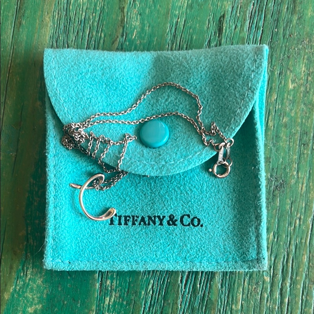 Tiffany & Co silver initial necklace